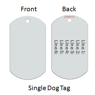 Medical Alert Id Dog Tag with Plain Emblem