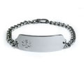 DNR Classic Stainless Steel ID Bracelet with Clear emblem.