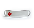 Premium Stainless Steel ID Tag with Red emblem, D - Style. Premium Stainless Steel ID Tag with Red emblem, D - Style.
