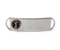 Premium Stainless Steel ID Tag with raised emblem, D - Style. Premium Stainless Steel ID Tag with raised emblem, D - Style.