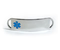 Premium Stainless Steel ID Tag with Blue emblem, D - Style.
