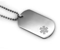 Premium Medical ID Dog Tag with clear emblem (6 lines engraved). Premium Medical ID Dog Tag with clear emblem (6 lines engraved).
