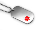 Premium Medical ID Dog Tag with Red emblem (6 lines engraved).