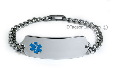 Medical ID Bracelet with blue emblem. - Click Image to Close