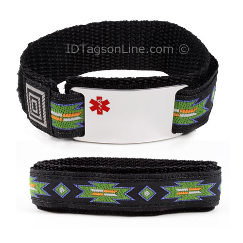 Stainless Steel Sport ID Bracelet with colored Medical Emblem - Click Image to Close