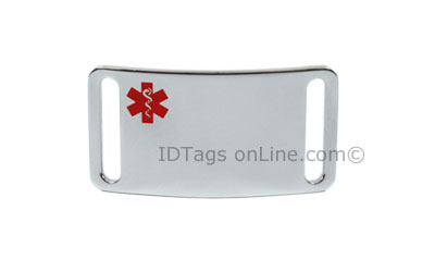 Sport ID Tag with red Medical Emblem (6 lines of engraving). - Click Image to Close