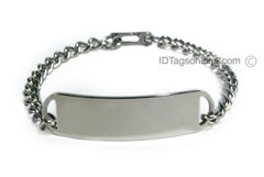 D- Style Travel Personalized Stainless Steel ID Bracelet.