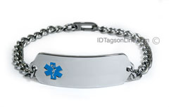 Medical ID Bracelet with blue emblem.