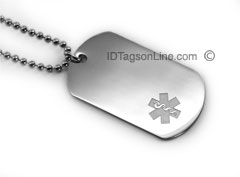 Premium Medical ID Dog Tag with clear emblem (6 lines engraved).