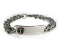 D- Style ID Bracelet with wide chain and raised emblem.