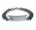 D- Style Medical ID Bracelet with wide chain and clear emblem.