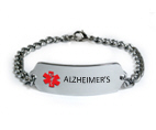 Alzheimer’s Medical ID Bracelet with 5 lines engraving.