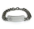 Medical ID Bracelet with wide chain and Clear Emblem