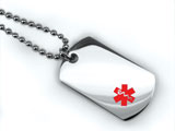 Premium Medical Mini Dog Tag with red medical Emblem.