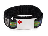 Double sided Stainless Steel Sport ID Bracelet, colored Emblem