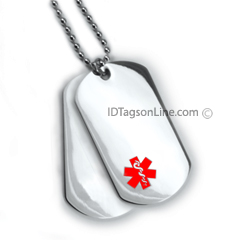 Double Medical Id Dog Tags