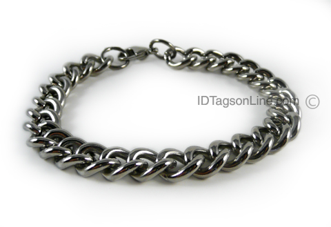 Stainless Steel chain Bracelet (.4" or 10 mm wide). - Click Image to Close