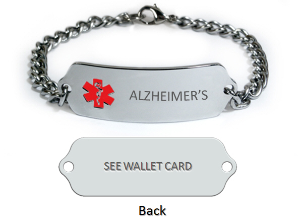 Alzheimer’s Medical ID Bracelet. - Click Image to Close
