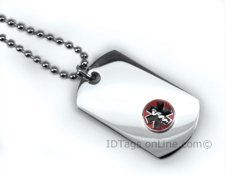 Premium Mini Dog Tag with raised medical Emblem. - Click Image to Close