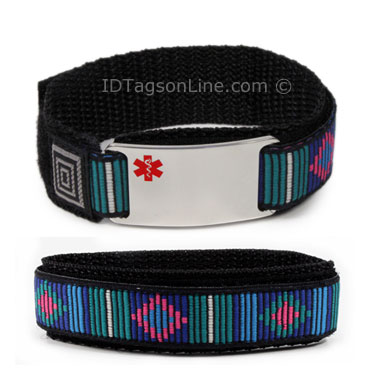 Double sided Stainless Steel Sport ID Bracelet, colored Emblem - Click Image to Close
