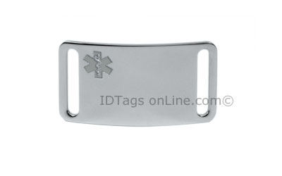Sport ID Tag with clear Medical Emblem (6 lines of engraving). - Click Image to Close