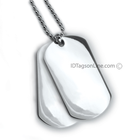 Double Stainless Steel ID Dog Tag with 24 lines of engraving. - Click Image to Close