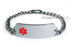 DNR Classic Stainless Steel ID Bracelet with red emblem.