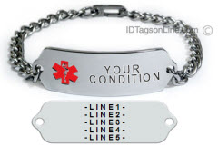 Medical ID Bracelet for single Medical Condition.