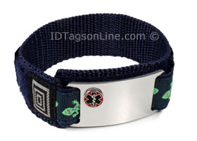 Stainless Steel Sport ID Bracelet with raised Medical Emblem