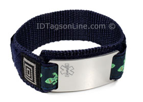 Stainless Steel Sport ID Bracelet with engraved Medical Emblem