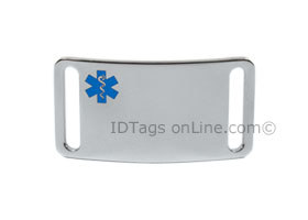 Sport ID Tag with blue Medical Emblem (6 lines of engraving).