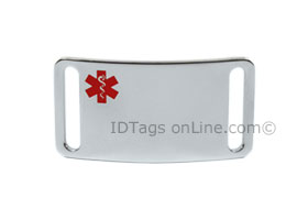 Sport ID Tag with red Medical Emblem (12 lines of engraving).