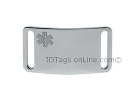 Sport ID Tag with clear Medical Emblem (12 lines of engraving).