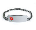 DNR Classic Stainless Steel ID Bracelet with red emblem. - Click Image to Close