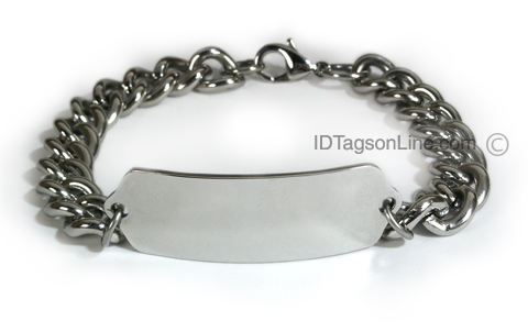 Personalized and Customized ID Bracelet with wide chain. - Click Image to Close