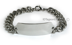 Personalized and Customized ID Bracelet with wide chain.